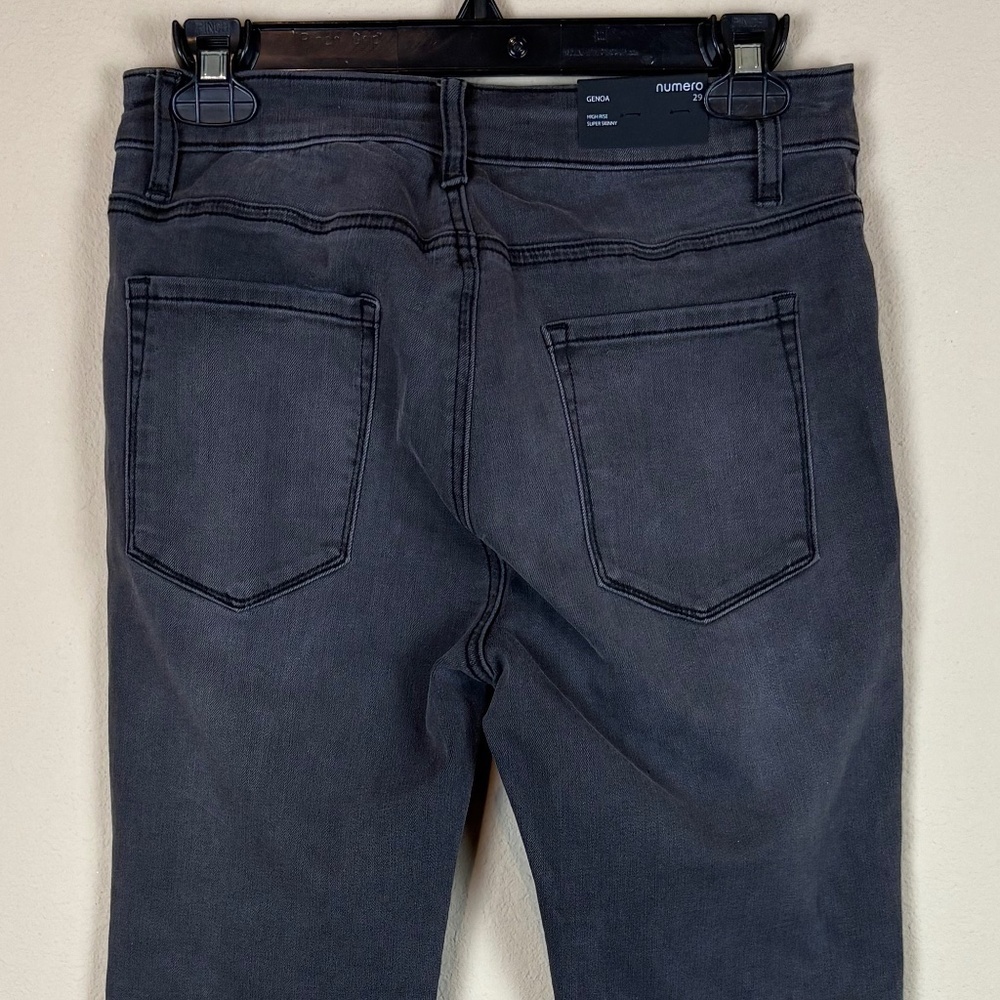 NWT Numero Gray Wash (Faded Black) Genoa High Rise Super Skinny Stretchy Jeans - Picture 5 of 12